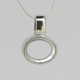 Sterling Silver Semi Mount Pendant Setting Oval OV 12x10 mm Bezel Set - Syzjewelry